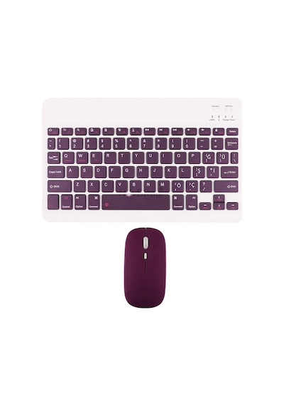 Novstrap Samsung Uyumlu Galaxy Tab A11 Plus İle Türkçe Q Bluetooth Klavye Mouse Seti Şarjlı Optik