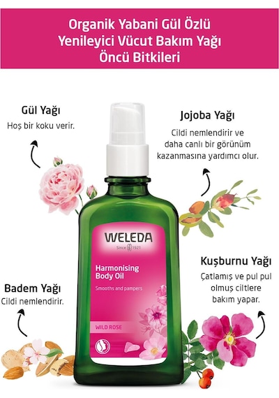 Weleda Organik Yabani Gül Özlü Yenileyici Vücut Bakım Yağı 100 ML