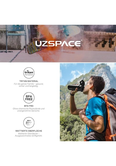 Uzspace Spor İçecek Şişesi 500 Ml/800 Ml/1 L, Sızdırmaz, Tritan Nane Bisfenol A İçermez, Bisiklet, Fitness, Dış Çok Renkli Uzspace Spor İçecek Şişesi 500 Ml/800 Ml/1 L, Sızdırmaz, Tritan Nane Bisfenol A İçermez, Bisiklet, Fitness, Dış Çok Renkli