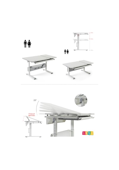 Vega Basic Yükseklik Ve Eğim Ayarlı Çalışma Masası, Çekmeceli Bilgisayar Ve Ofis Masası, Antrasit Gri Vega Basic Yükseklik Ve Eğim Ayarlı Çalışma Masası, Çekmeceli Bilgisayar Ve Ofis Masası, Antrasit Gri