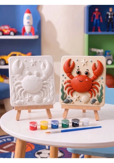 15x15 Sevimli Yengeç Taş Boyama Seti Çocuk Ve Yetişkin Hobi Kiti