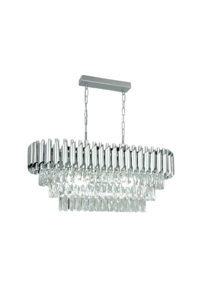 Koza Gümüş 73x35 Cm'lik Kristal Taşlı Yemek Masası Lüks Avize - Yatak Odası - Salon - Mutfak - Hol Altın