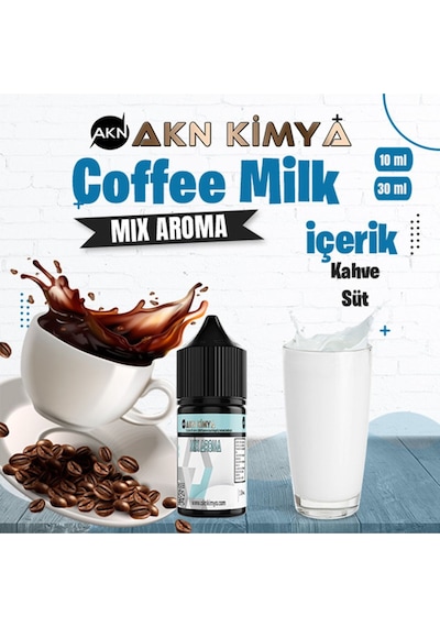 Akn Kimya Coffee Milk Mix Aroma Kahve Süt Gıda Aroması 10 Ml