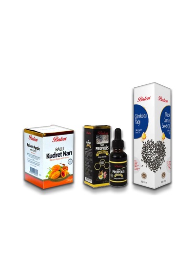 Balen Ballı Kudret Narı 210 G + Sıvı Propolis Ekstraktı Takviye Edici Gıda 30 ML + Çörekotu Yağı 250 ML
