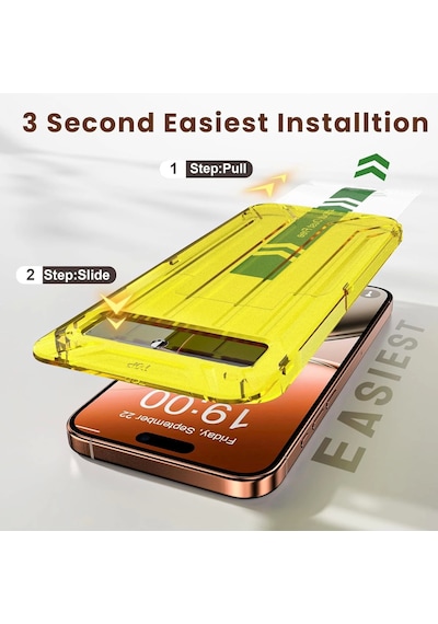 Apple Uyumlu   iPhone 17 Pro Max Ekran Koruyucu Hayalet Cam Kolay Takılabilen 5d Magic Gizli İyonlaştırılmış Güçlen