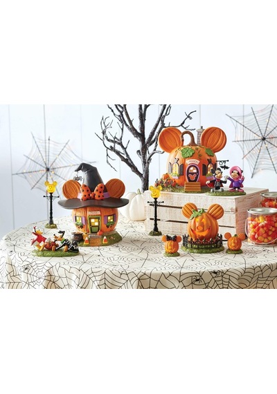 Department 56 Disney Village Cadılar Bayramı Aksesuarları Pumpkintown Mickey Mouse Town Center Işıklı Heykelcik, 1 Diğer