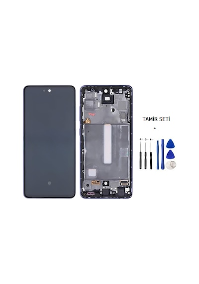 Samsung Galaxy Uyumlu  A52 - Sm-a525 Lcd Ekran Dokunmatik - A - Kalite Çıtalı Mor + Tamir Seti