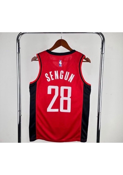 Houston Rockets Sengun 28 Basketball Jersey Kırmızı Çok Renkli