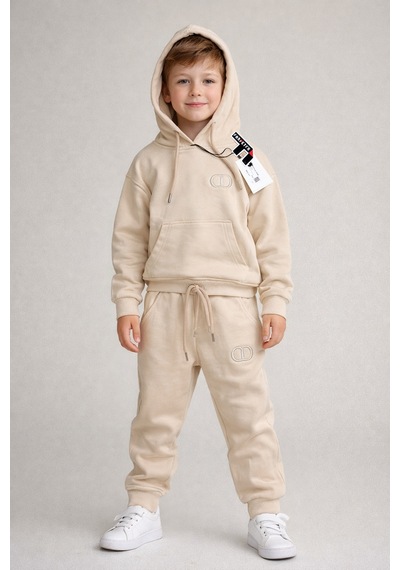 Noble Kids Erkek Çocuk Kapüşonlu Eşofman Takım Krem Noble Kids Erkek Çocuk Kapüşonlu Eşofman Takım Krem