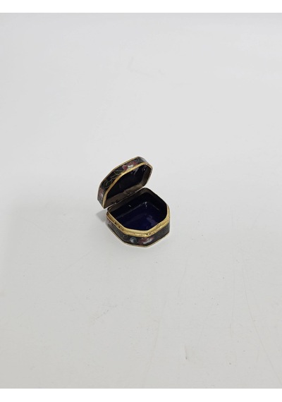 Antika Cloisonne Minyatür Kutu 3,8x3,5cm 087