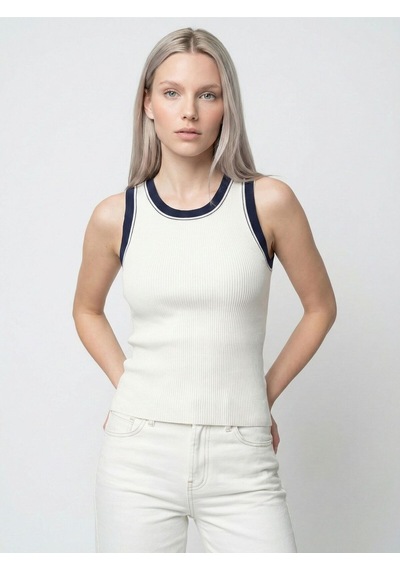 Slim Fit Kadın Atlet Ekru