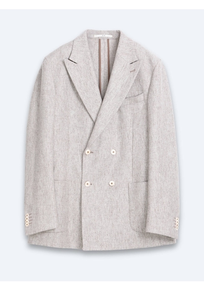 Kip Açık Kahve Desenli Modern Fit Yün Karışımlı Ceket Açık Kahverengi