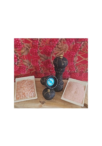 Tuz&baharat Öğütücü Mermer Desen Siyah Set Siyah