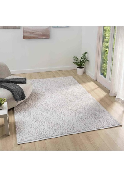Krem Gri Soyut Çizgili Modern Halı - Mk0555grl