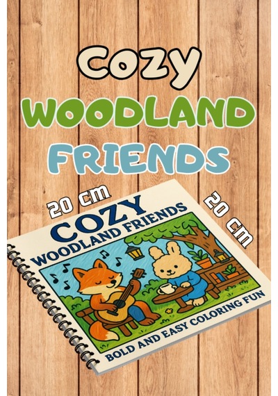 Cozy Woodland Friends Bold And Easy 20x20 Cm Büyük Boyama Kitabı, Çocuklar Ve Yetişkinlere