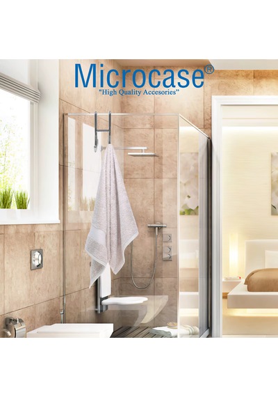 Microcase Paslanmaz Çelik Kauçuklu Çok Amaçlı Banyo Mutfak Dolap Vb Alanlar İçin Çift Yönlü Askılık Al5507 Gümüş