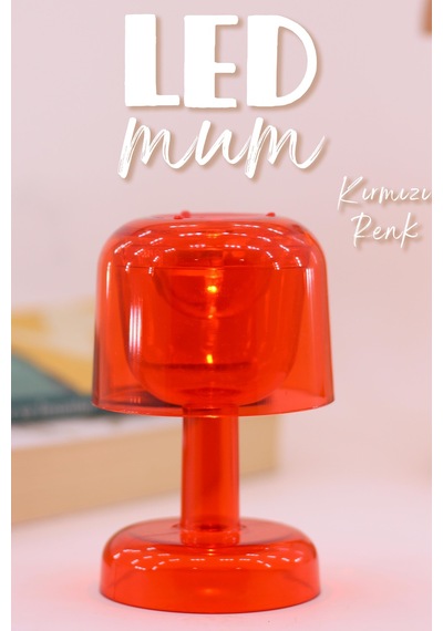 Led Mum İskandinav Tip Pil Dahil Dumansız Alev Ledli Yapay Dekoratif Mum Dekor Işığı Kırmızı Pt428 Kırmızı