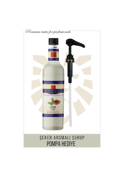 Simoenlli Kahve Şurubu Şeker Aromalı 700 ML + Pompa Simonelli