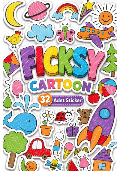 Sevimli Doodle Stili Sticker Seti - 32 Adet Etiket Çıkartma Diğer