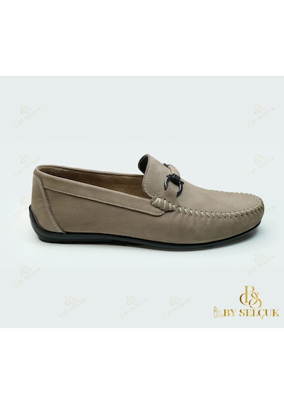 Loafer Nubuk Deri Ayakkabı Bej
