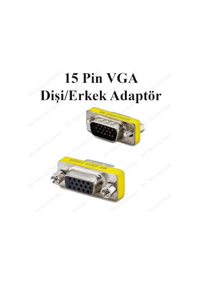 15 Pin Vga Dişi To Vga Erkek Dönüştürücü Adaptör