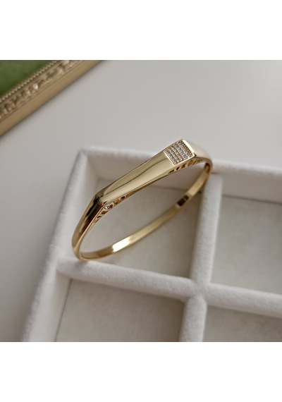 Lente Aksesuar Xuping Kararmaz Çelik Plaka Kelepçe Bilezik - 60 Mm Altın - Gold
