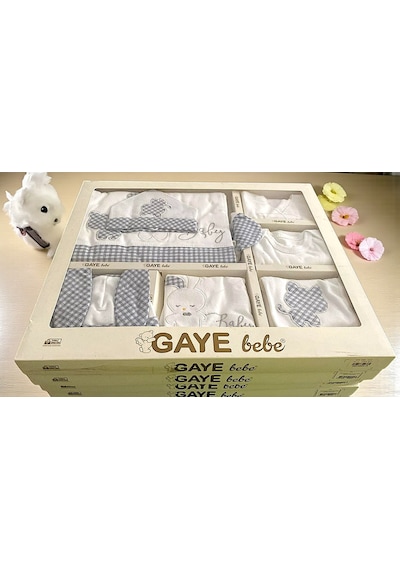 Milays 0-3 Ay Erkek Bebeklere Gaye Organik Kedi Nakışlı 10 Lu Set Gri