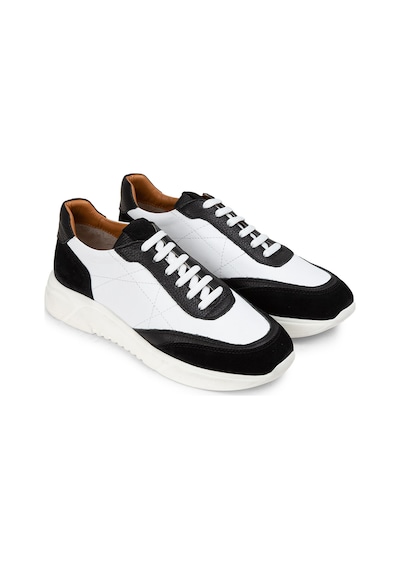 Deery Hakiki Süet Siyah Detaylı Erkek Sneaker Ayakkabı - 01962Msyhp01 Siyah