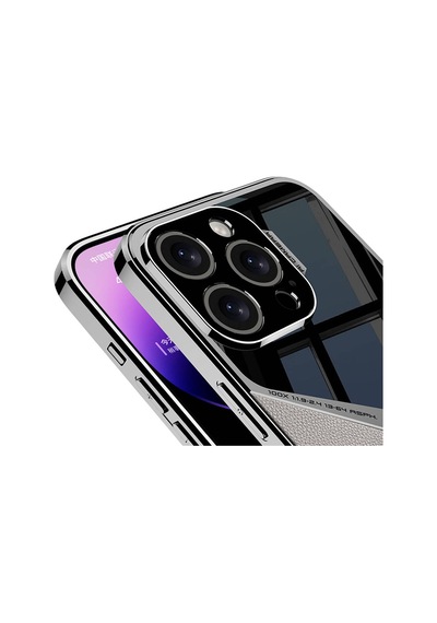 Apple Uyumlu iPhone 14 Pro Max Kılıf Ultra İnce Kamera Korumalı Pc + Deri Arka Yüzey Celikaksesuar X-pro Kılıf Siyah