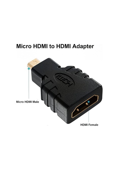 Micro Hdmı To Hdmı Çevirici Adaptör - Altın Uçlu 4k Destekli Dönüştürücü - Raspberry Pi 5 Uyumlu
