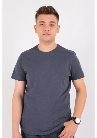 Cazador 4602 Erkek Bisiklet Yaka Flamlı T-shirt 24YCEEO04602-R0106 Antrasit