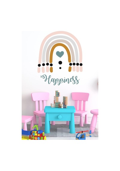 MSticker Happiness Gökkuşağı Çocuk Bebek Odası Sticker (50X70 Cm)
