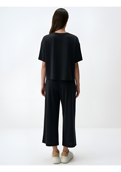 Unisex Answer Baskılı Oversize Tshirt Siyah