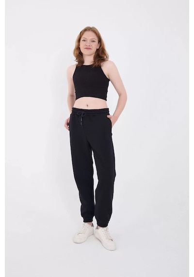 Üç İplik Basic Lastikli Eşofman Pantolon - Lacivert 001