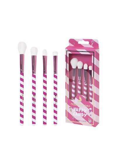 Nascita Happy Candy Pembe Göz Makyaj Fırça Seti 4'lü Nasbrushset108