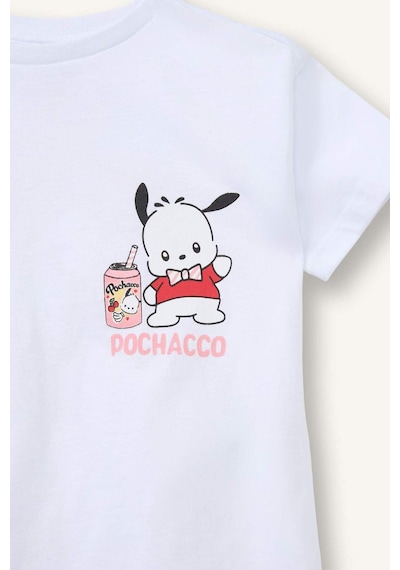 Defacto Pochacco Penye Kısa Kollu Tişört Kız Bebek H4861a526smwt34 Beyaz-wt34