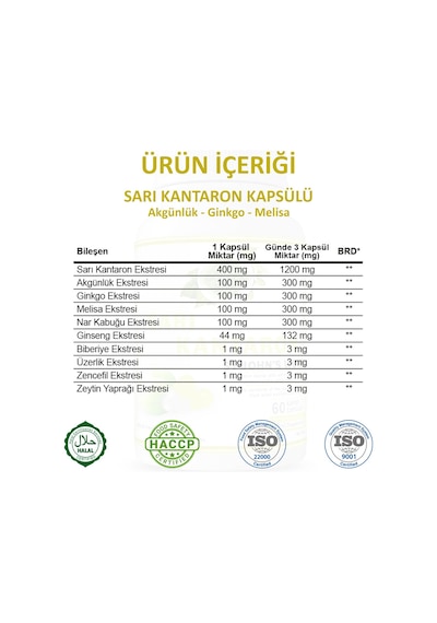 Gökçek Şifa Sarı Kantaron (St John's Wort Capsule) 60 Kapsül