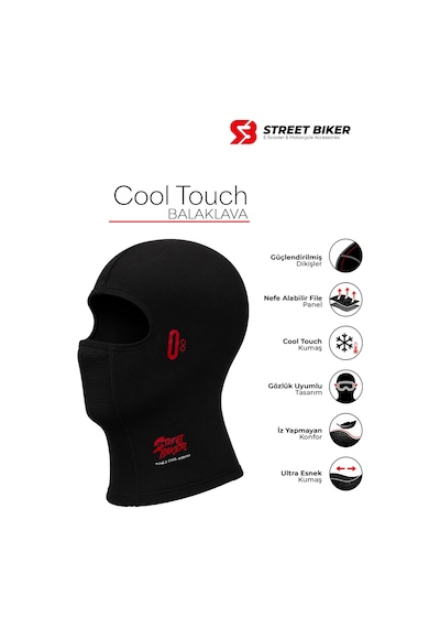 Street Biker Cool Touch Balaklava Siyah