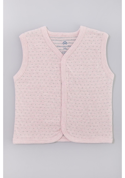 Organicera Organik Bebek Yelek , Rose Melange Pudra