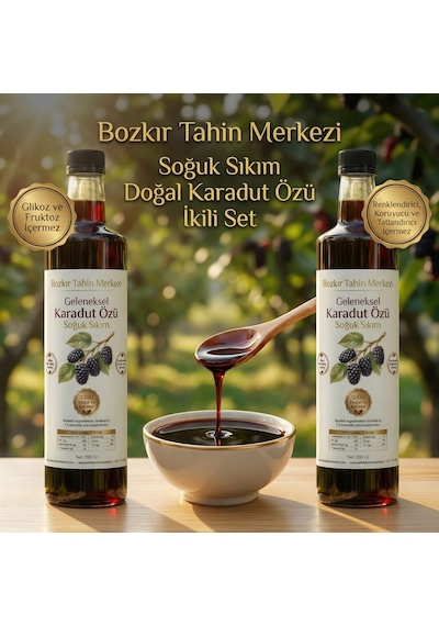 Bozkır Tahin Merkezi Karadut Özü 700 G + Soğuk Sıkım Keçiboynuz Özü 700 G