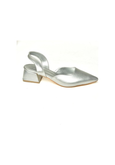 Fox Shoes U998011109 Gümüş Alçak Topuklu Kadın Ayakkabı Gümüş