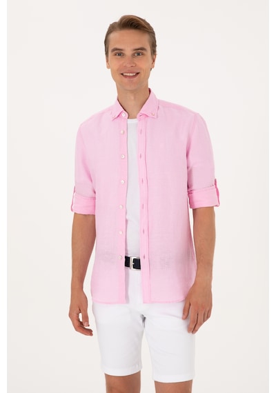 U.S. Polo Assn. Erkek Açık Pembe Uzun Kollu Gömlek 50299597-VR078