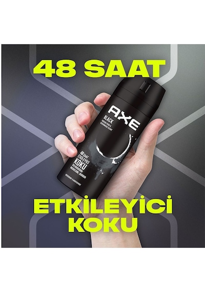 Erkek Deodorant & Bodyspray Black 48 Saat Etkileyici Koku Vücut Spreyi 150 Ml X3 Adet