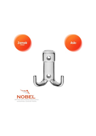 Kare Askı, Metal Vestiyer Askısı, 34 Gr, Dolap Ve Duvar Askılığı, Krom Vidalı