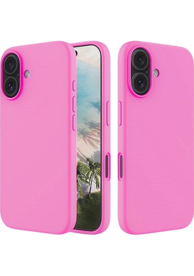 Apple Uyumlu iPhone 16 Plus  Silikon Kılıf - Pastel Renk Tonu Esnek Tam Koruma Kapak - Pembe