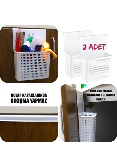 Asılabilir Mutfak Ve Banyo Dolap Içi Düzenleyici, Dolap Organizatörü, Dolap Sepeti Beyaz Plastik 25 Diğer