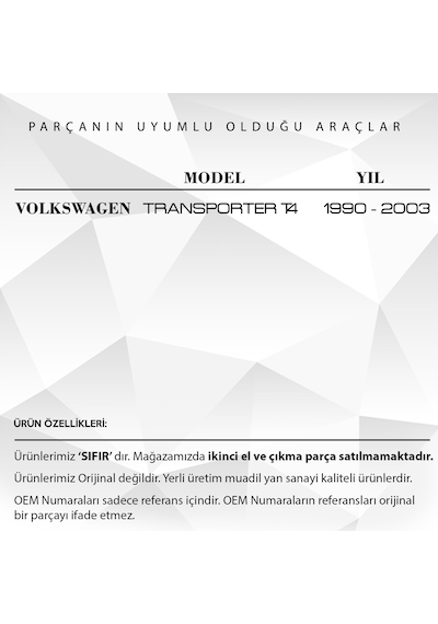 Volkswagen Transporter T4 için Su Borusu T Dağıtıcı
