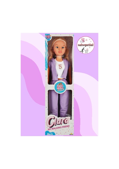 Büyük Boy Et Bebek 80cm Yürüyüş Arkadaşım Clara Sporty 80 Cm Mor Eşofman Takımlı
