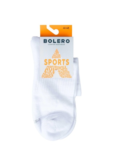 Bolero E98 Unisex Dikişsiz Taban Havlu Kısa Spor Çorap Beyaz