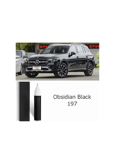 Mercedes-benz Rötuş Boya Kalemi Seti 197 Obsidian Black Metallic Pasta Cila Hızlı Cila Zımpara Set